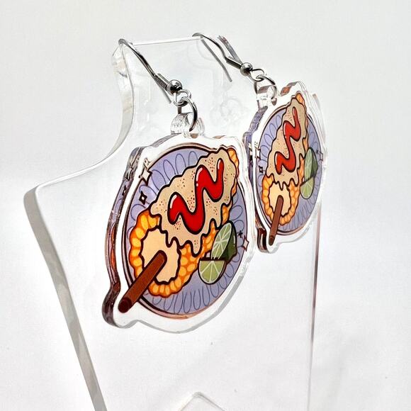 Elote Corn Earrings - Spanish Earrings - Mexican Accessories - Summer Earrings - Picture 2 of 8